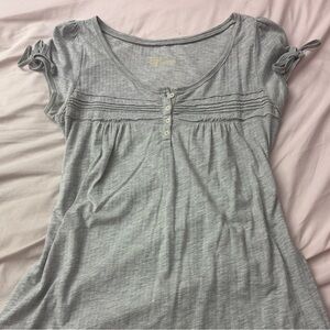 Mossimo Supply Co. Heather Gray Scoop Neck Short Sleeve Top